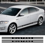 Car Sticker Vehicle Wraps Graphics Vinly Car Styling Decals Side Stripes Skirt Stickers and Decal for Ford Mustang Bullittr Side Skirt Strip Reflective